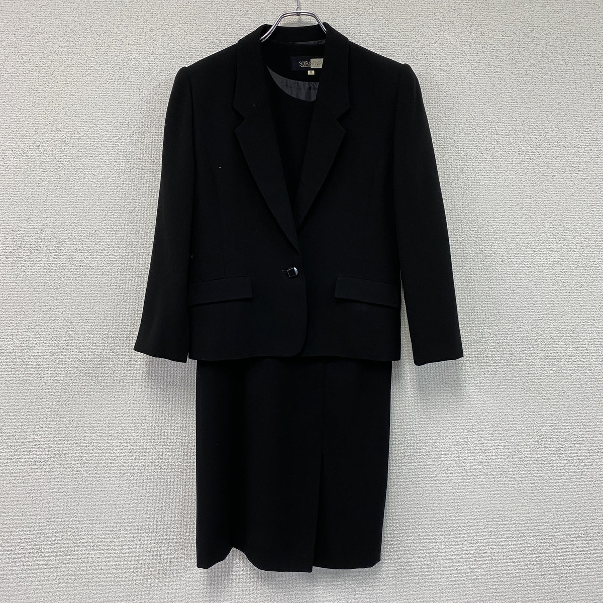 SOIR BENIR　ソワールベニール　冠婚葬祭セットアップ/喪服　ワンピース　黒　ブラック　9サイズ　古着