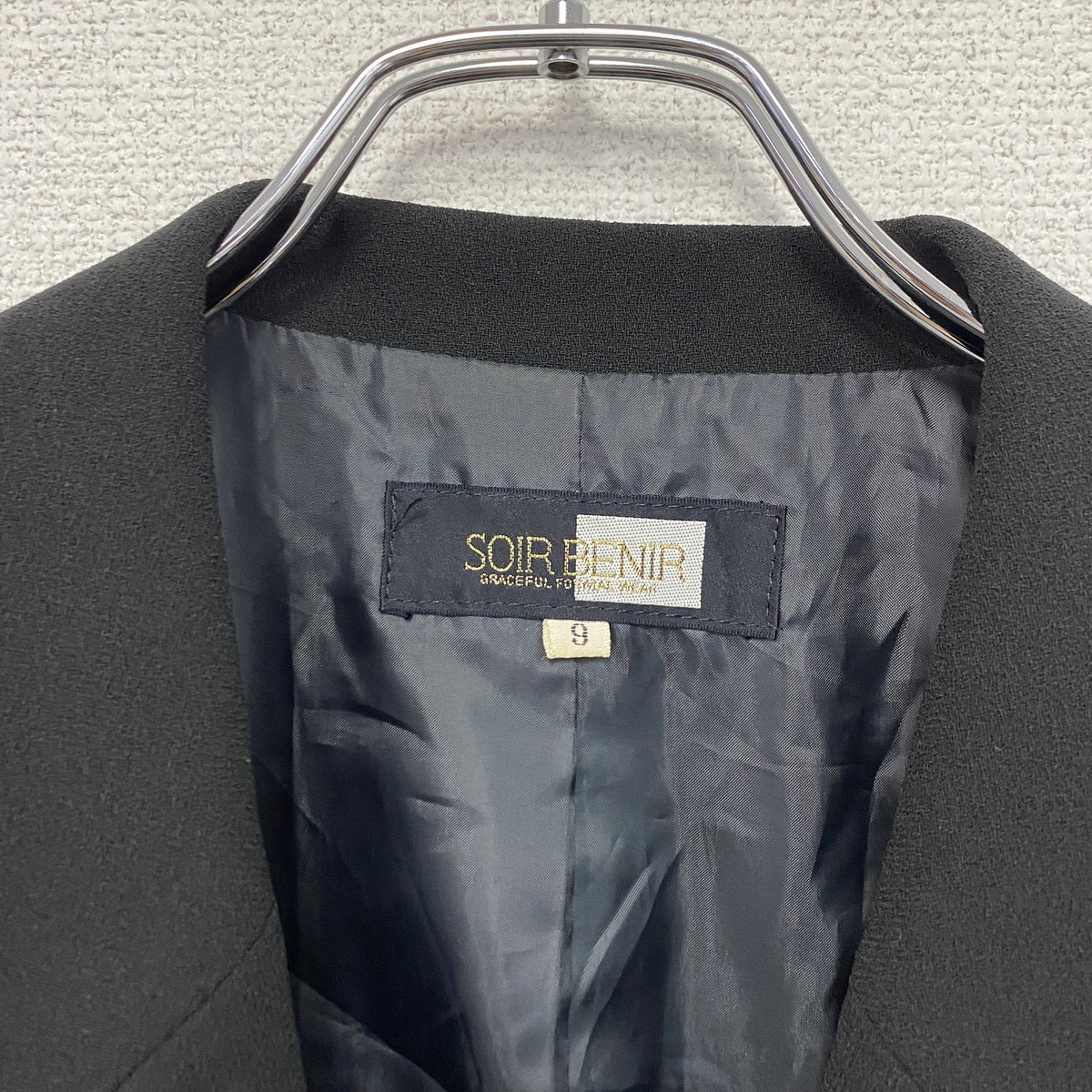 SOIR BENIR　ソワールベニール　冠婚葬祭セットアップ/喪服　ワンピース　黒　ブラック　9サイズ　古着