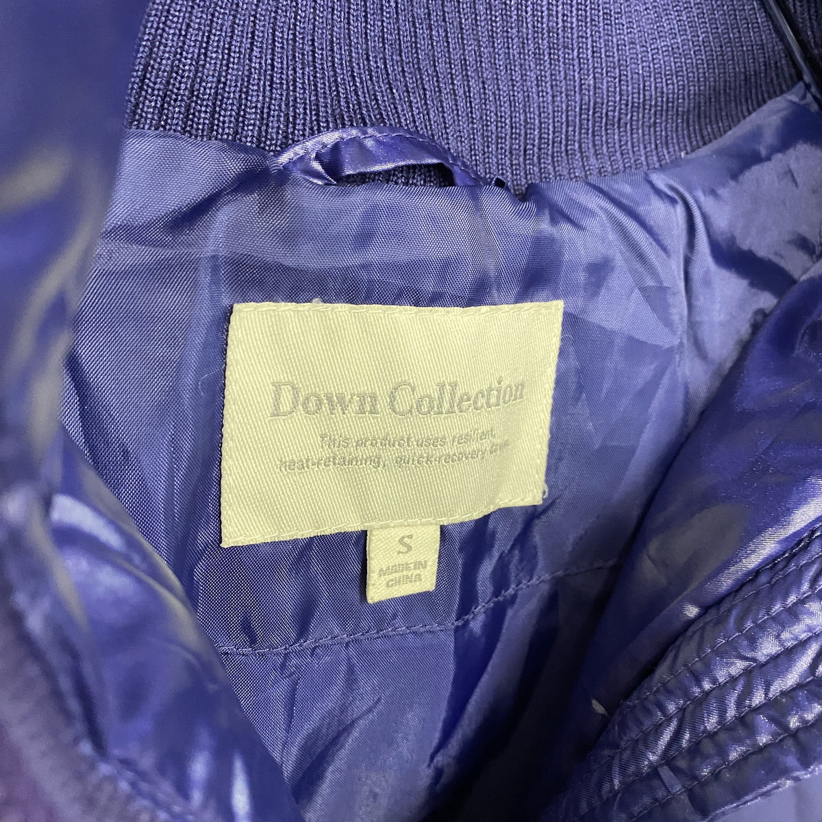 Down Collection　ダウンコレクション　UNIQLO　ユニクロ　ダウンジャケット　フーディー　紫　パープル　Sサイズ　古着