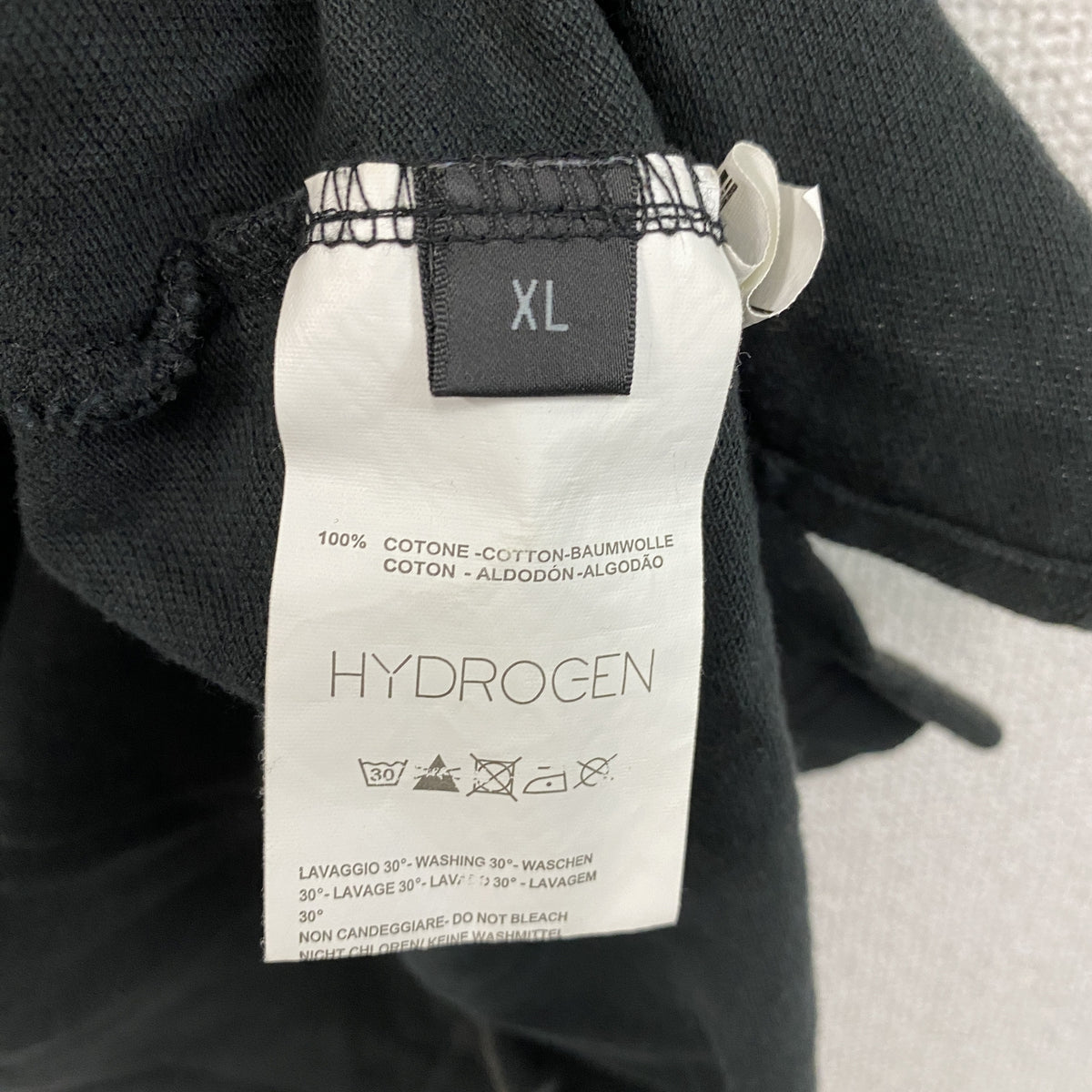 HYDROGEN　ハイドロゲン　半袖ポロシャツ　スカル　黒　ブラック　XLサイズ　古着
