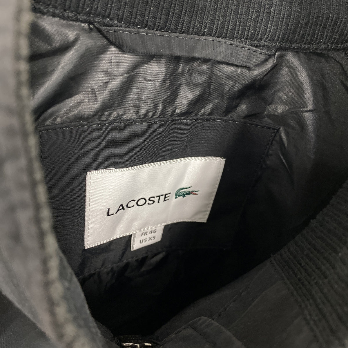 LACOSTE　ラコステ　ブルゾン/スイングトップ　黒　ブラック　XSサイズ　古着