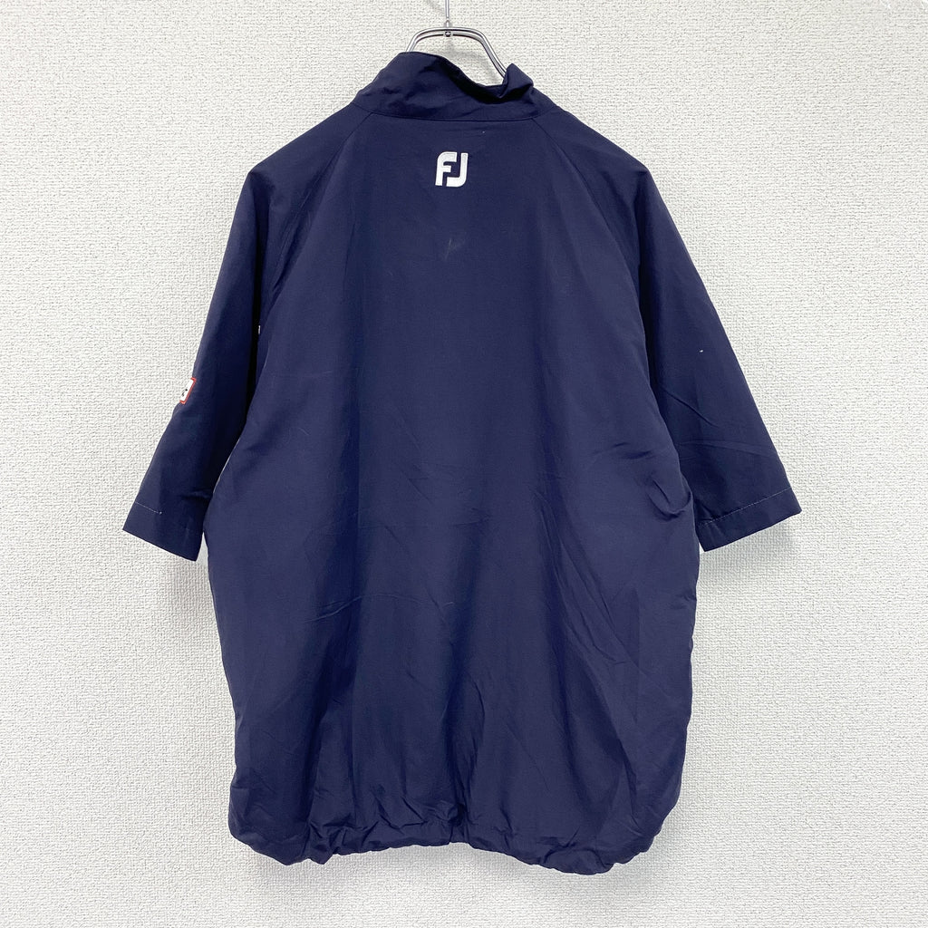 FootJoy　フットジョイ　ハーフジップ半袖プルオーバーシャツ　紺　ネイビー　Sサイズ　古着
