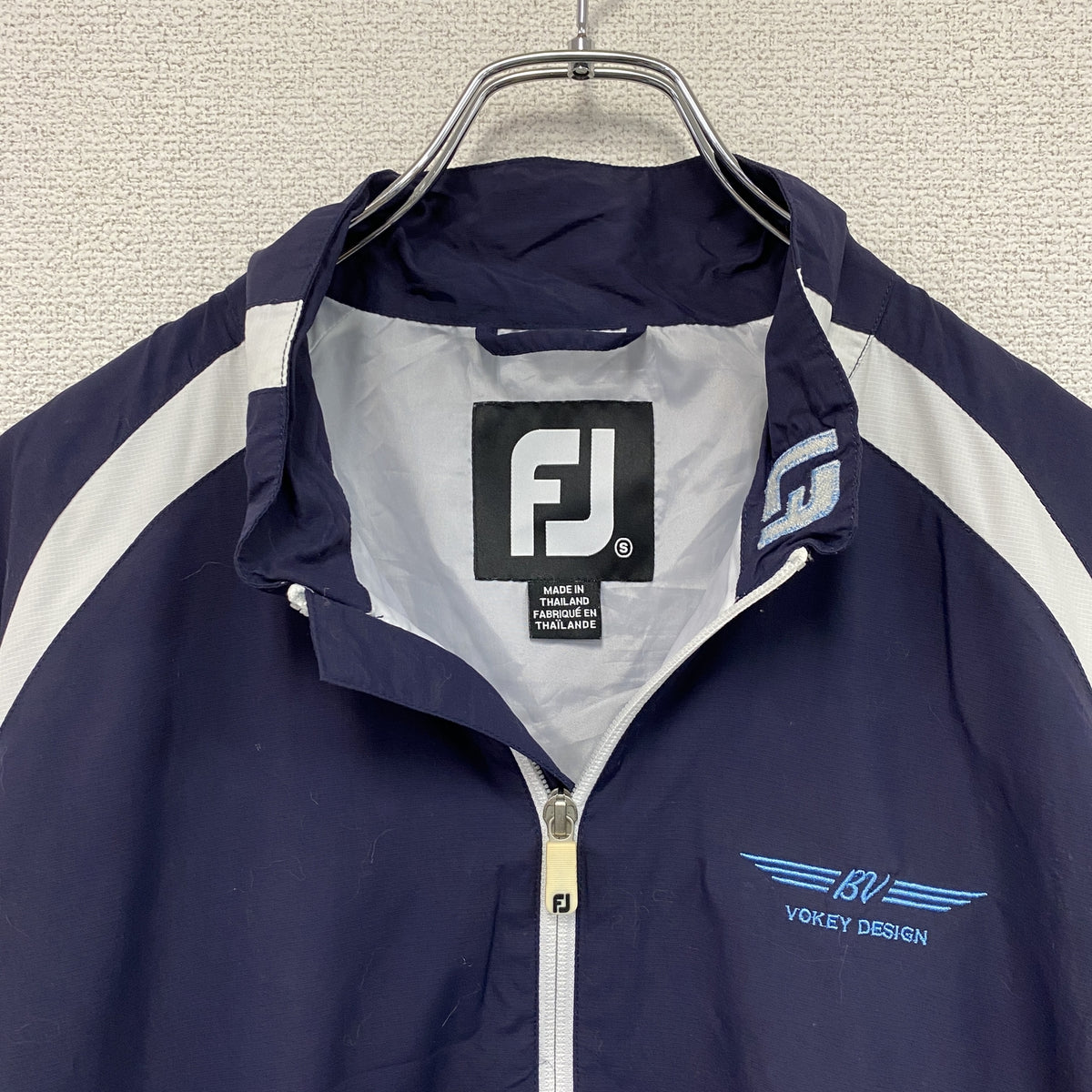 FootJoy　フットジョイ　ハーフジップ半袖プルオーバーシャツ　紺　ネイビー　Sサイズ　古着