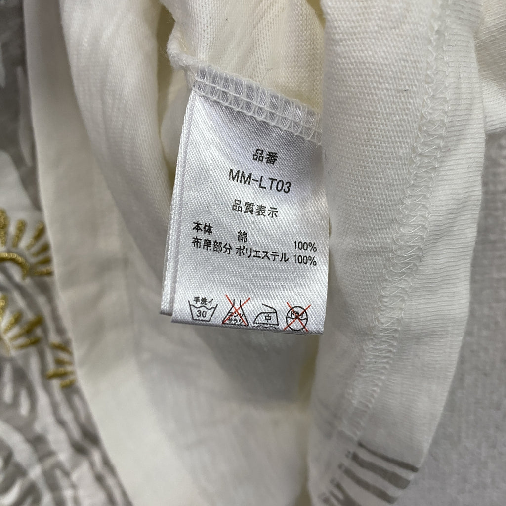 雅結　みやびむすび　長袖Tシャツ/ロンT　和柄　白　ホワイト　Mサイズ　古着