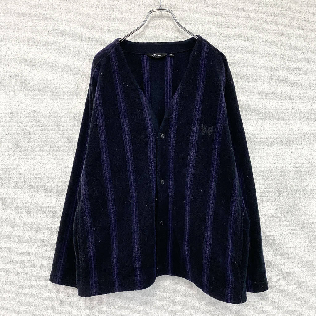 UNIQLO　ユニクロ　NEEDLES　ニードルス　フリースオーバーサイズカーディガン　黒　ブラック　紫　パープル　XLサイズ　古着