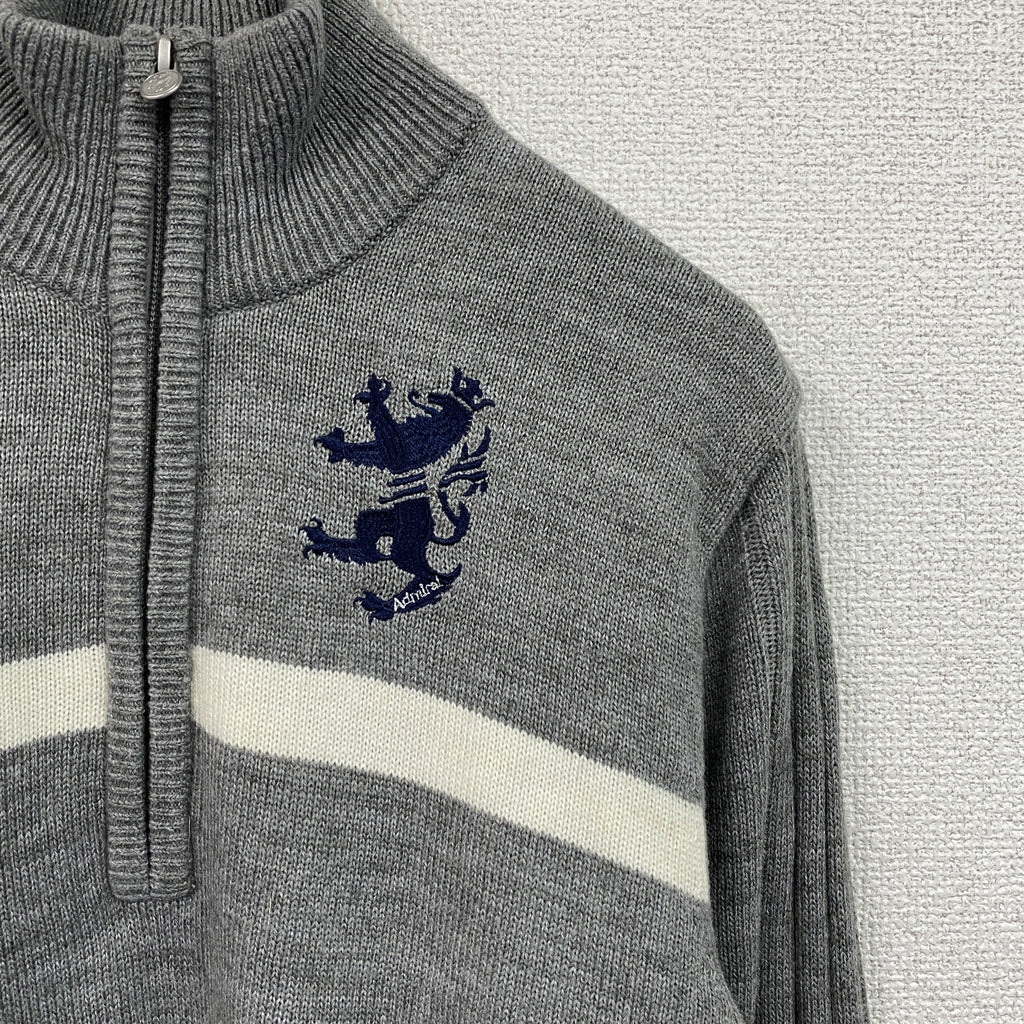 Admiral　アドミラル　GOLF　ハーフジップニットセーター　グレー　Mサイズ　古着