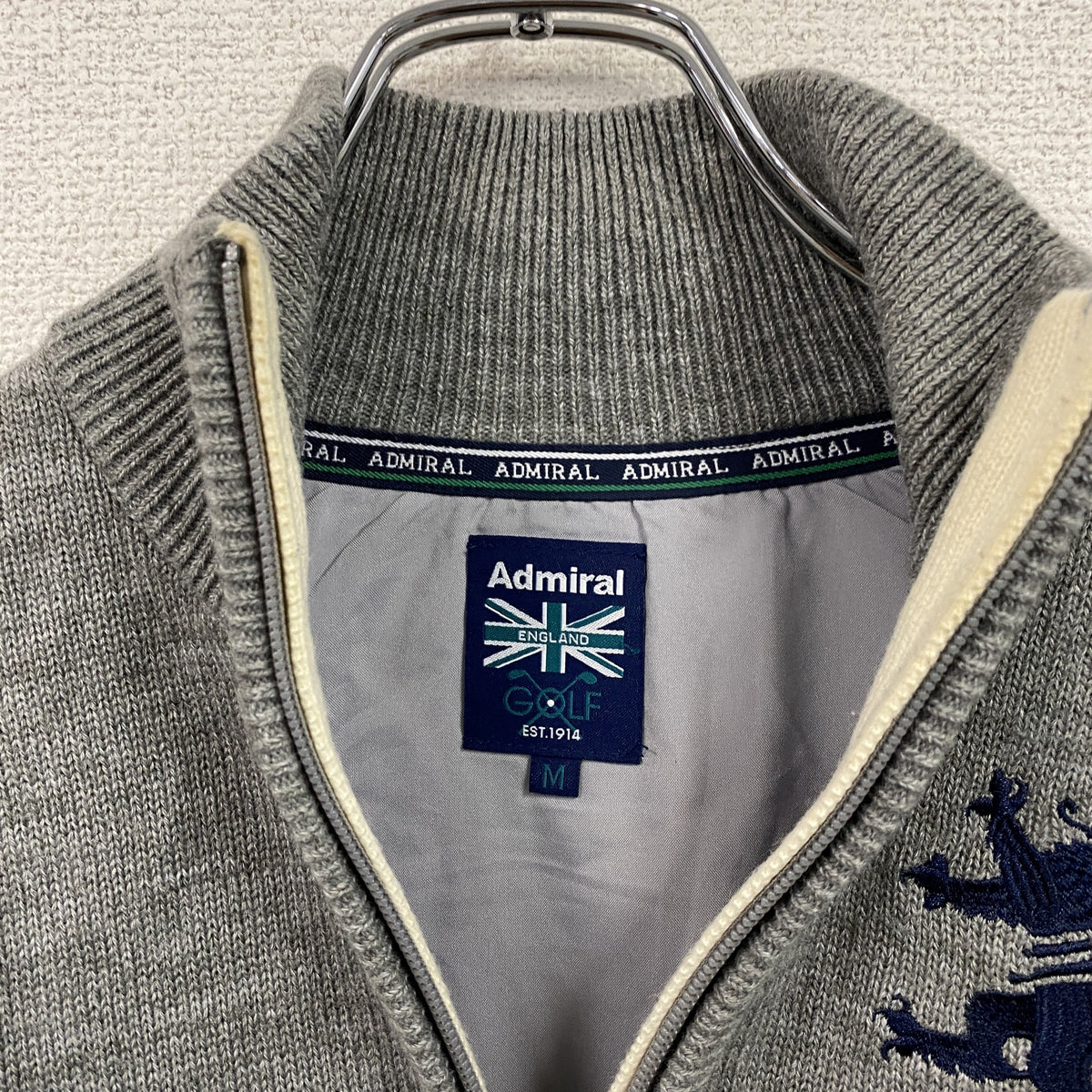 Admiral　アドミラル　GOLF　ハーフジップニットセーター　グレー　Mサイズ　古着