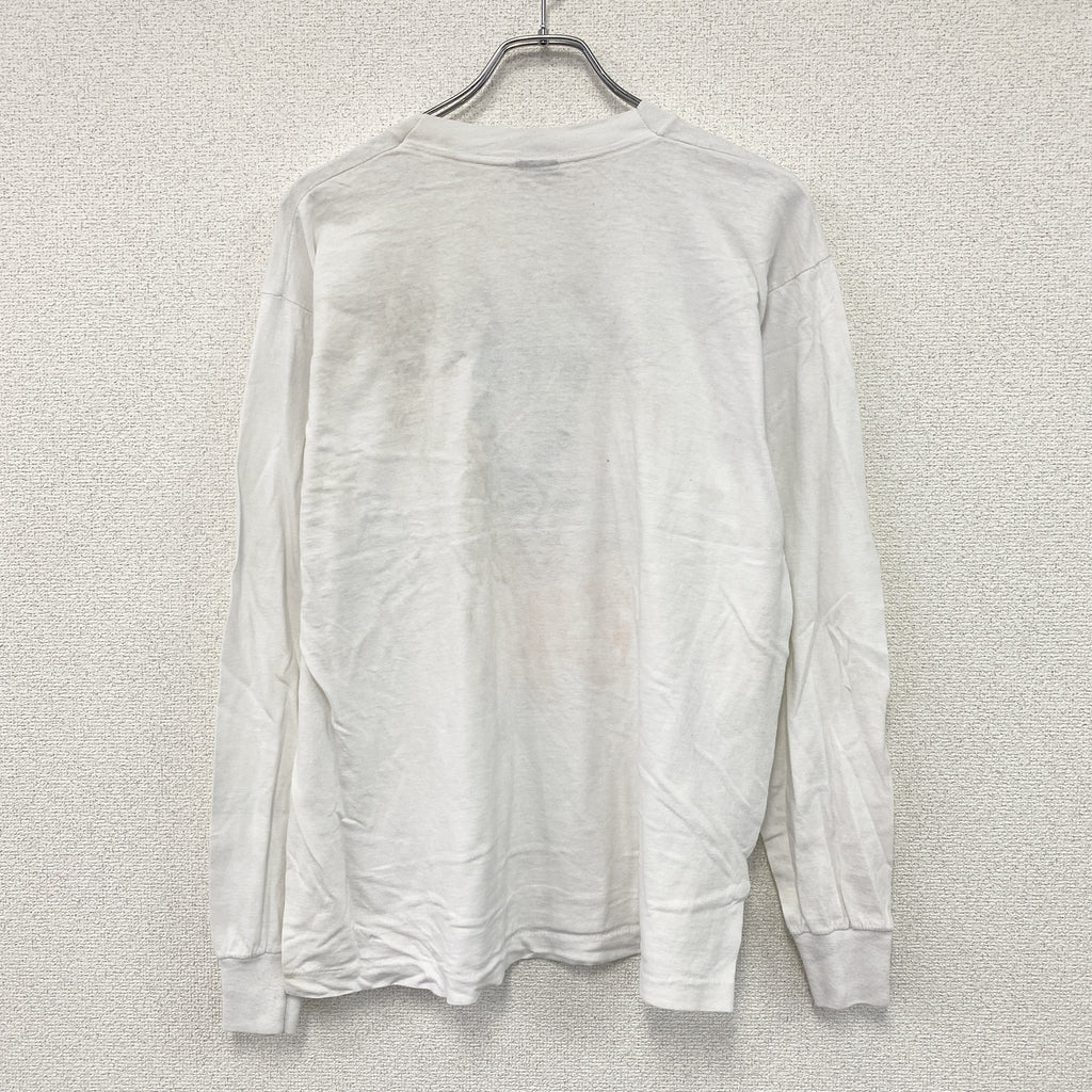 SCREEN STARS　スクリーンスターズ　長袖プリントTシャツ/ロンT　ヴィンテージ　白　ホワイト　XLサイズ　古着