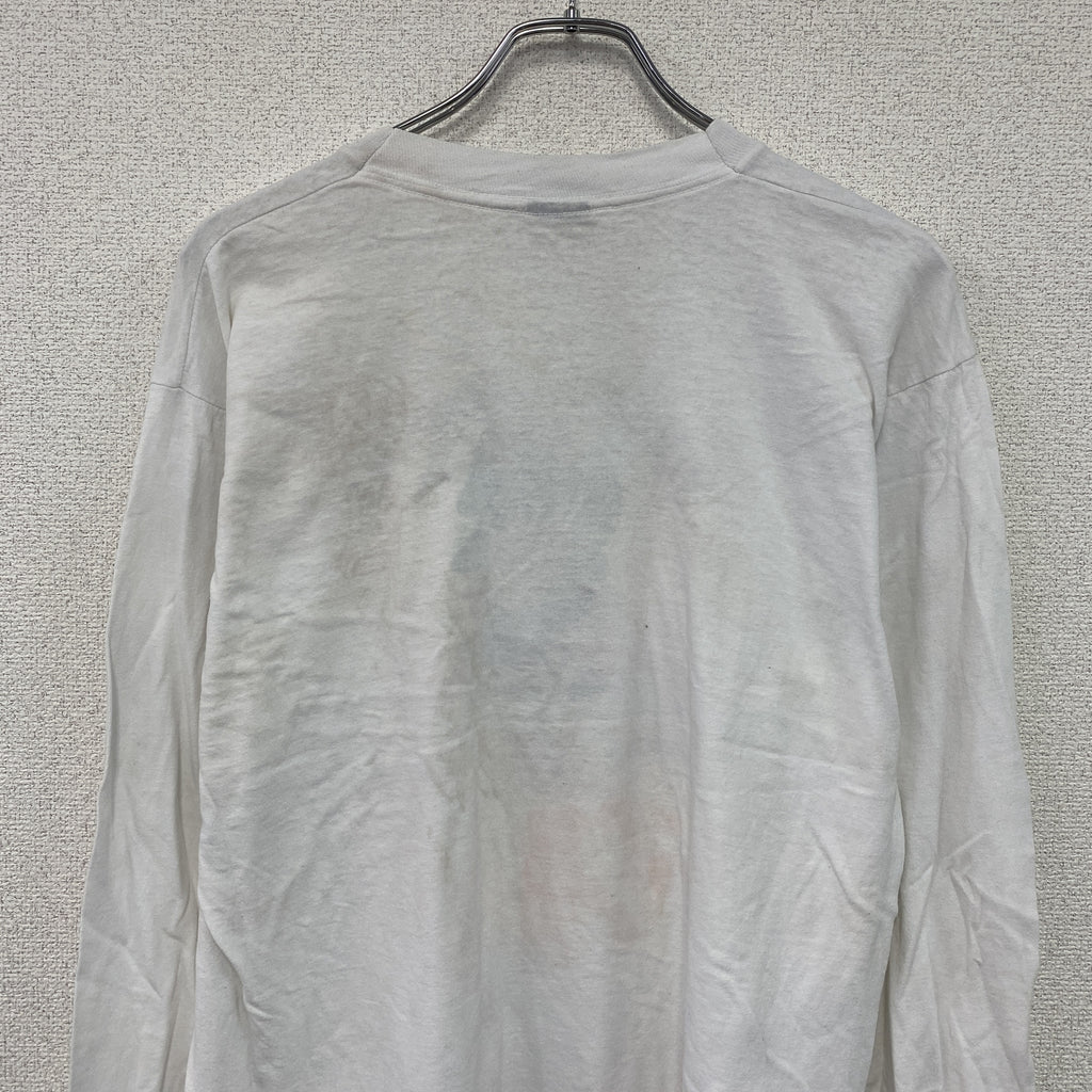 SCREEN STARS　スクリーンスターズ　長袖プリントTシャツ/ロンT　ヴィンテージ　白　ホワイト　XLサイズ　古着