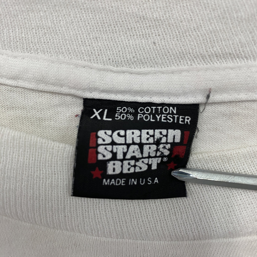 SCREEN STARS　スクリーンスターズ　長袖プリントTシャツ/ロンT　ヴィンテージ　白　ホワイト　XLサイズ　古着