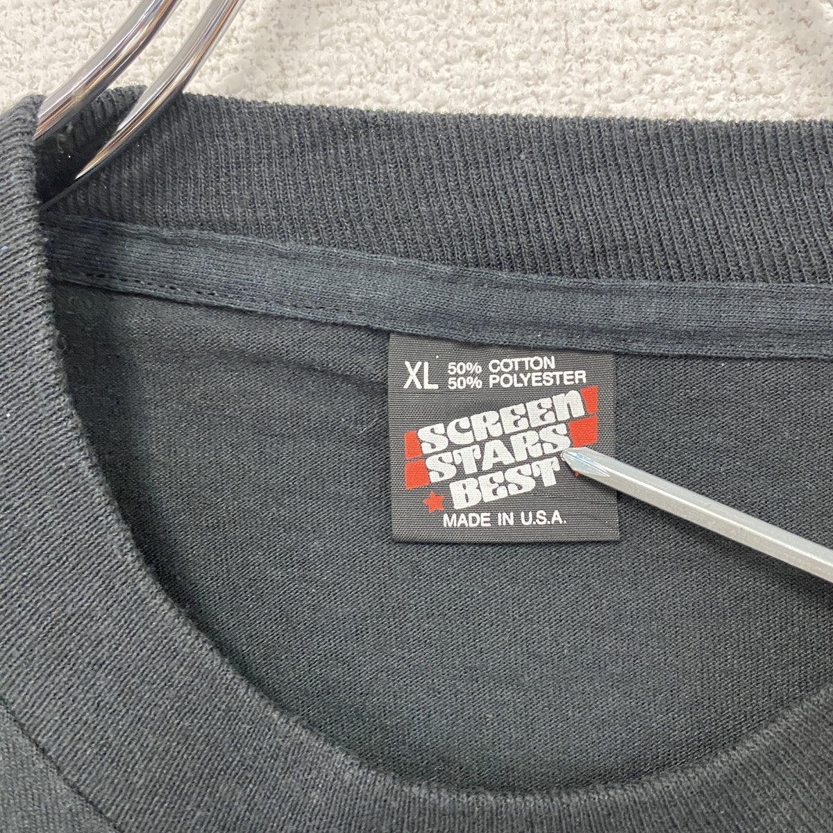 SCREEN STARS　スクリーンスターズ　半袖プリントTシャツ　シングルステッチ　ヴィンテージ　黒　ブラック　XLサイズ　古着