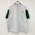 COTTON DELUXE　半袖ヘンリーネックTシャツ　シングルステッチ　ヴィンテージ　グレー　緑　グリーン　XLサイズ　古着
