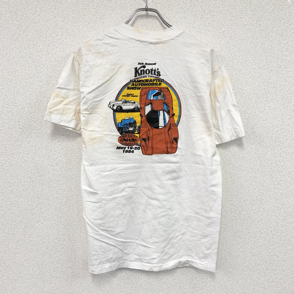Hanes　ヘインズ　半袖プリントTシャツ　シングルステッチ　ヴィンテージ　白　ホワイト　Lサイズ カットソー メンズ コットン 古着