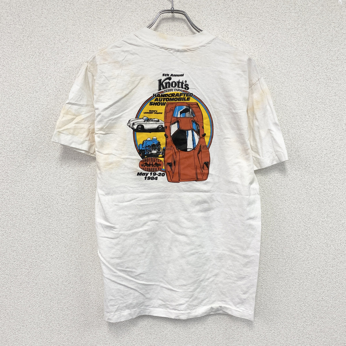 Hanes　ヘインズ　半袖プリントTシャツ　シングルステッチ　ヴィンテージ　白　ホワイト　Lサイズ カットソー メンズ コットン 古着
