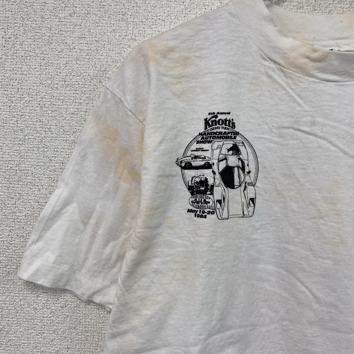 Hanes　ヘインズ　半袖プリントTシャツ　シングルステッチ　ヴィンテージ　白　ホワイト　Lサイズ カットソー メンズ コットン 古着