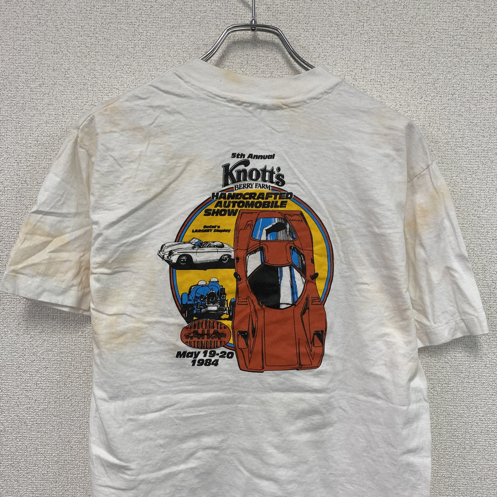Hanes　ヘインズ　半袖プリントTシャツ　シングルステッチ　ヴィンテージ　白　ホワイト　Lサイズ カットソー メンズ コットン 古着