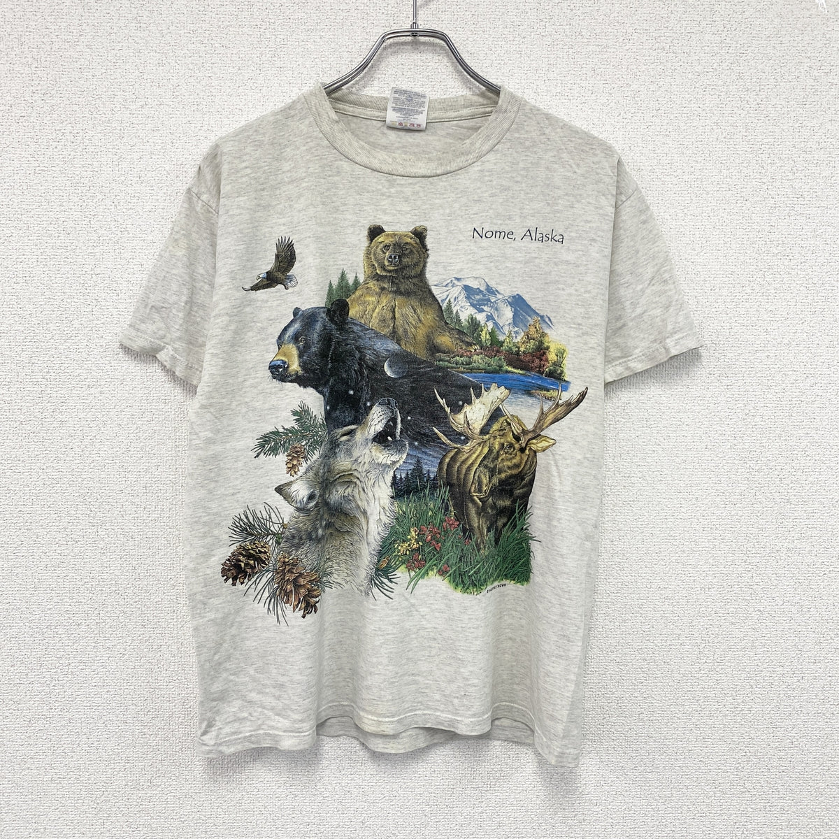 JERZEES　ジャージーズ　半袖プリントTシャツ　シングルステッチ　ヴィンテージ　グレー　Mサイズ　古着