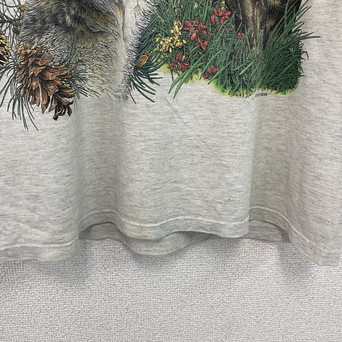 JERZEES　ジャージーズ　半袖プリントTシャツ　シングルステッチ　ヴィンテージ　グレー　Mサイズ　古着
