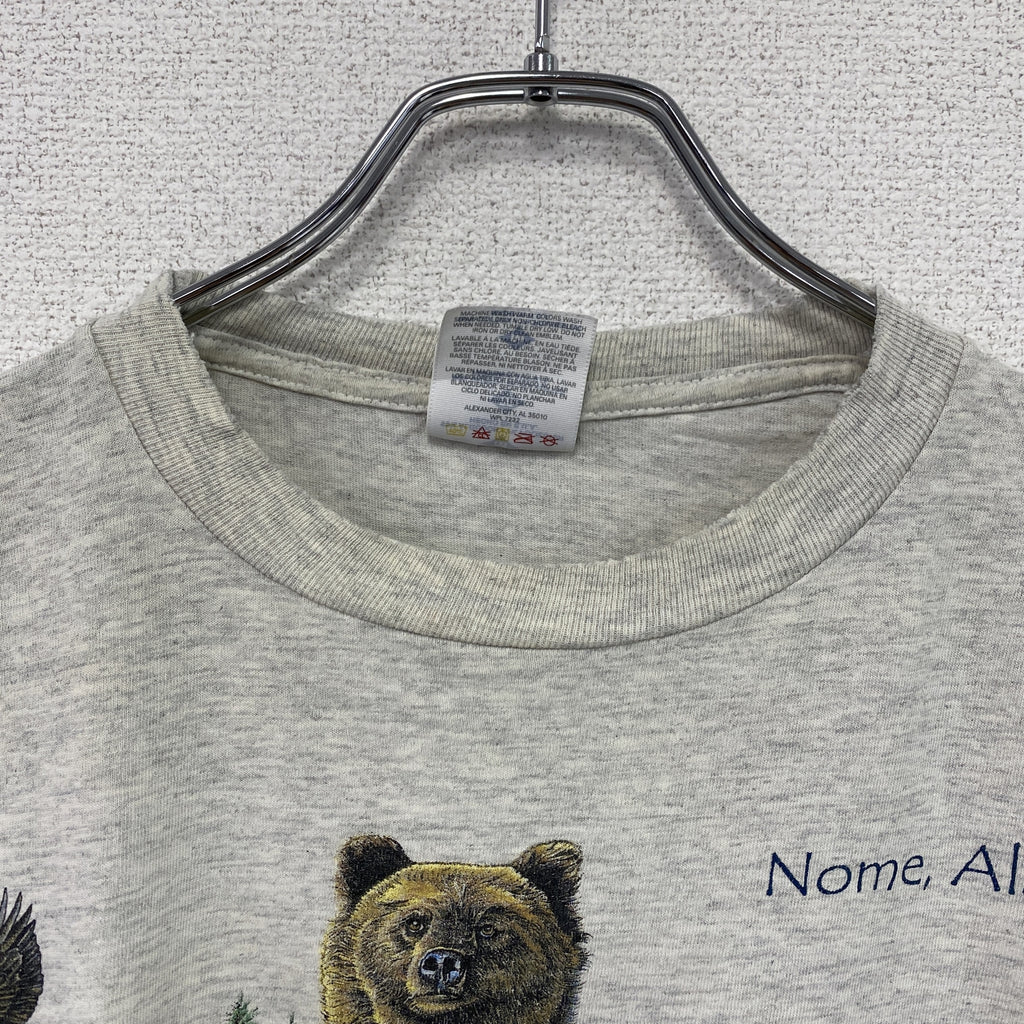 JERZEES　ジャージーズ　半袖プリントTシャツ　シングルステッチ　ヴィンテージ　グレー　Mサイズ　古着
