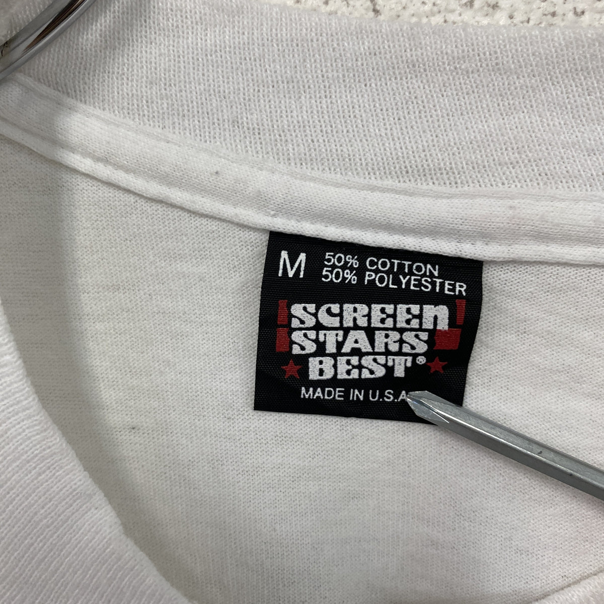 SCREEN STARS　スクリーンスターズ　半袖プリントTシャツ　シングルステッチ　ヴィンテージ　白　ホワイト　Mサイズ　古着