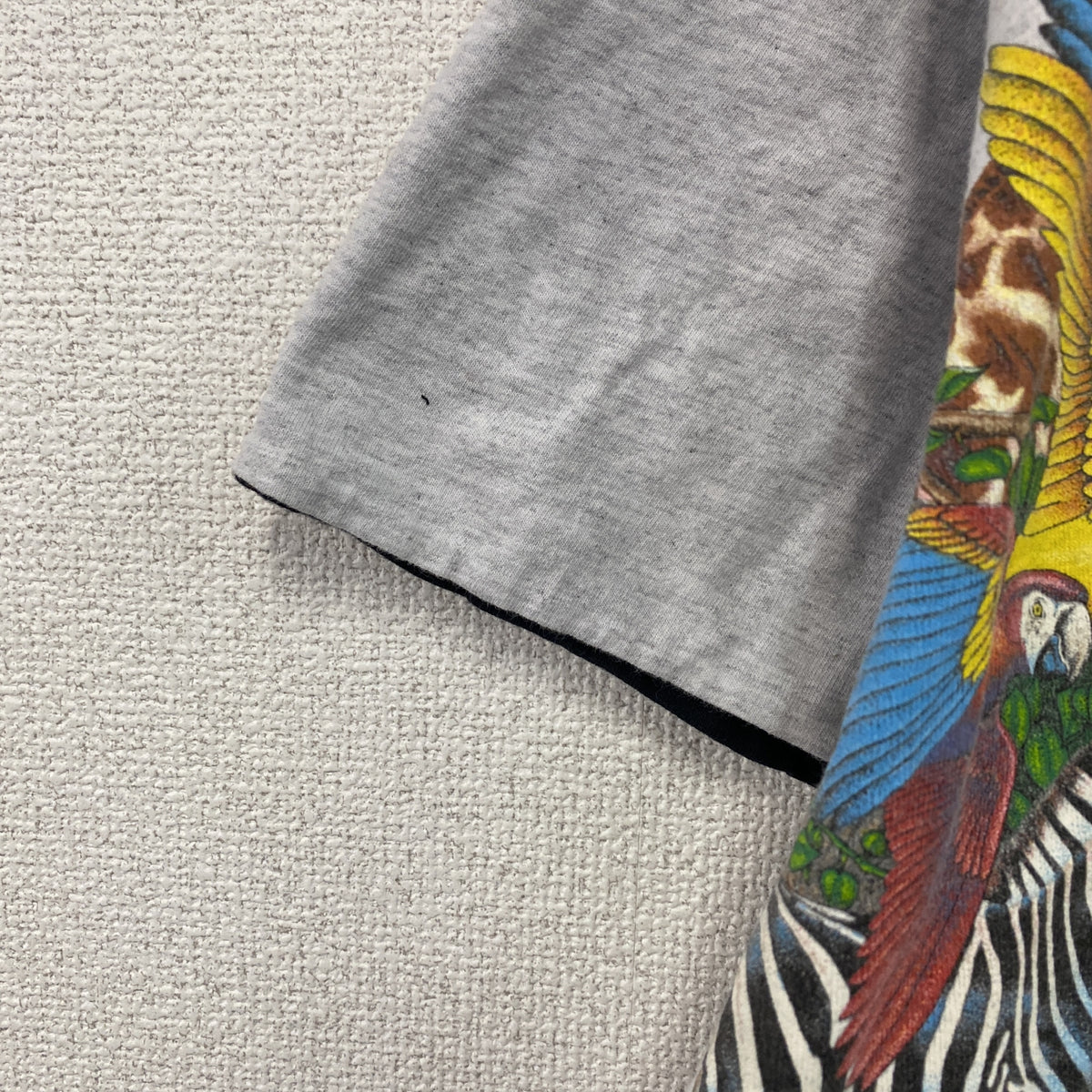 SIGNAL SPORTS　半袖プリントTシャツ　シングルステッチ　ヴィンテージ 　アニマル　グレー　XLサイズ　古着