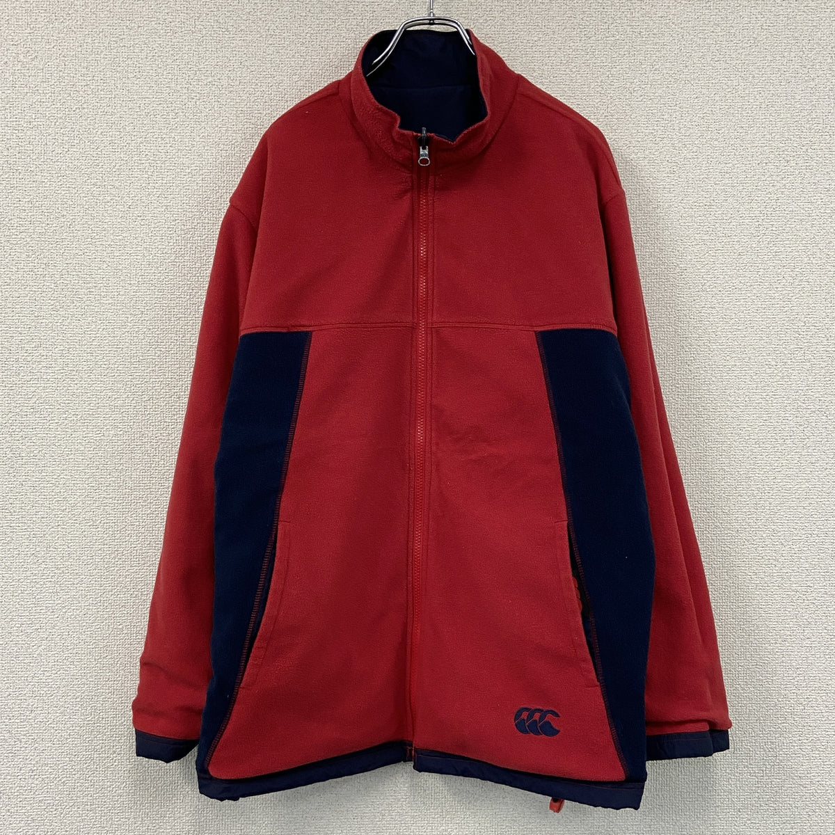 canterbury　カンタベリー　ブルゾン/スイングトップ　リバーシブル　フリース　紺　ネイビー　Mサイズ　古着