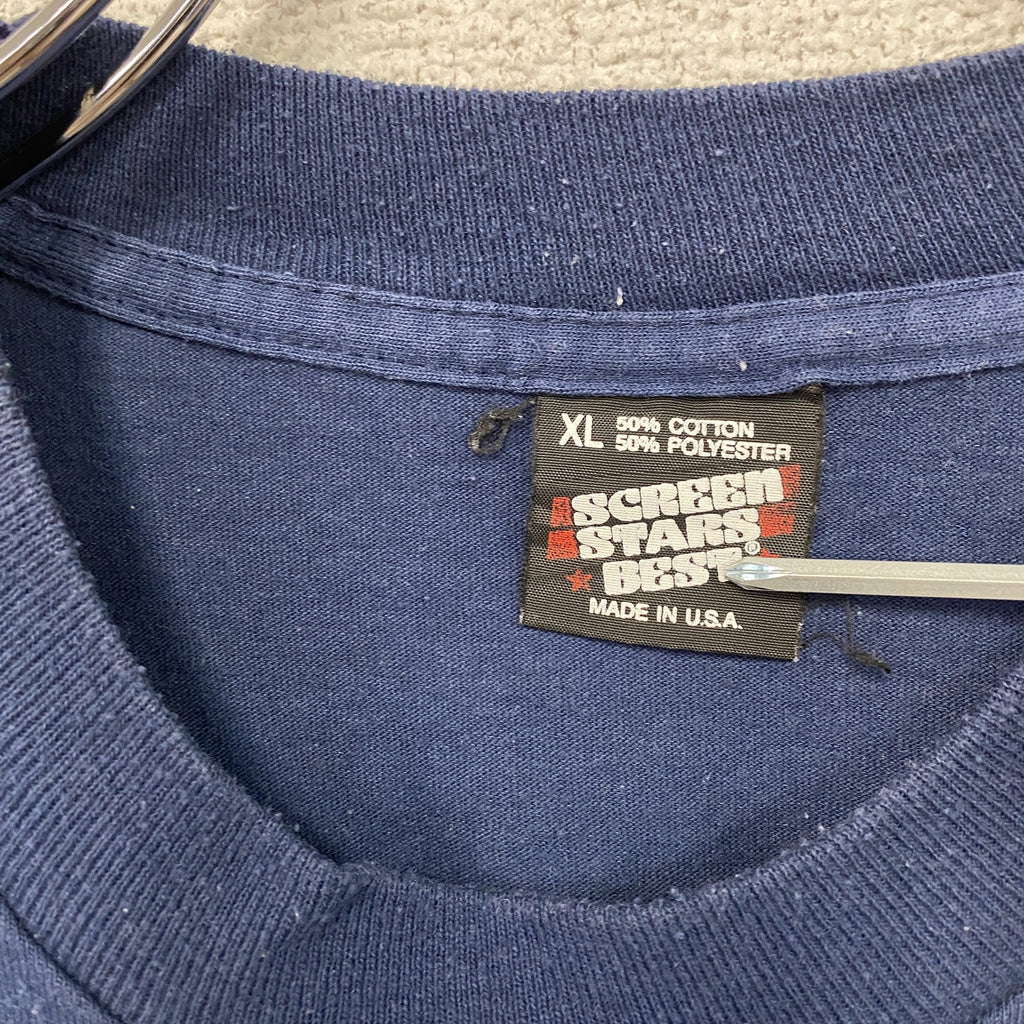 SCREEN STARS　スクリーンスターズ　半袖プリントTシャツ　シングルステッチ　ヴィンテージ　紺　ネイビー　XLサイズ　古着
