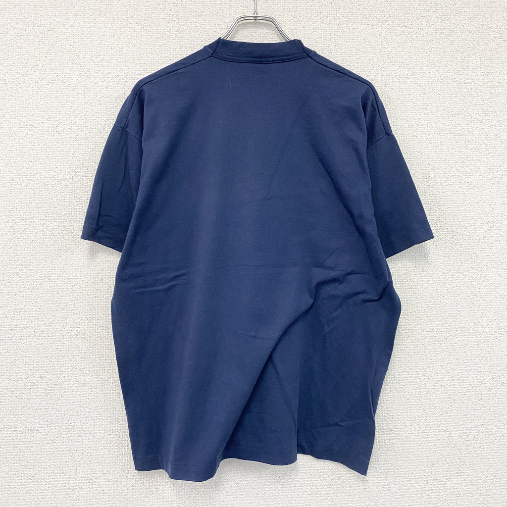 FRUIT OF THE LOOM　フルーツオブザルーム　半袖プリントTシャツ　シングルステッチ　ヴィンテージ　紺　ネイビー　XLサイズ　古着