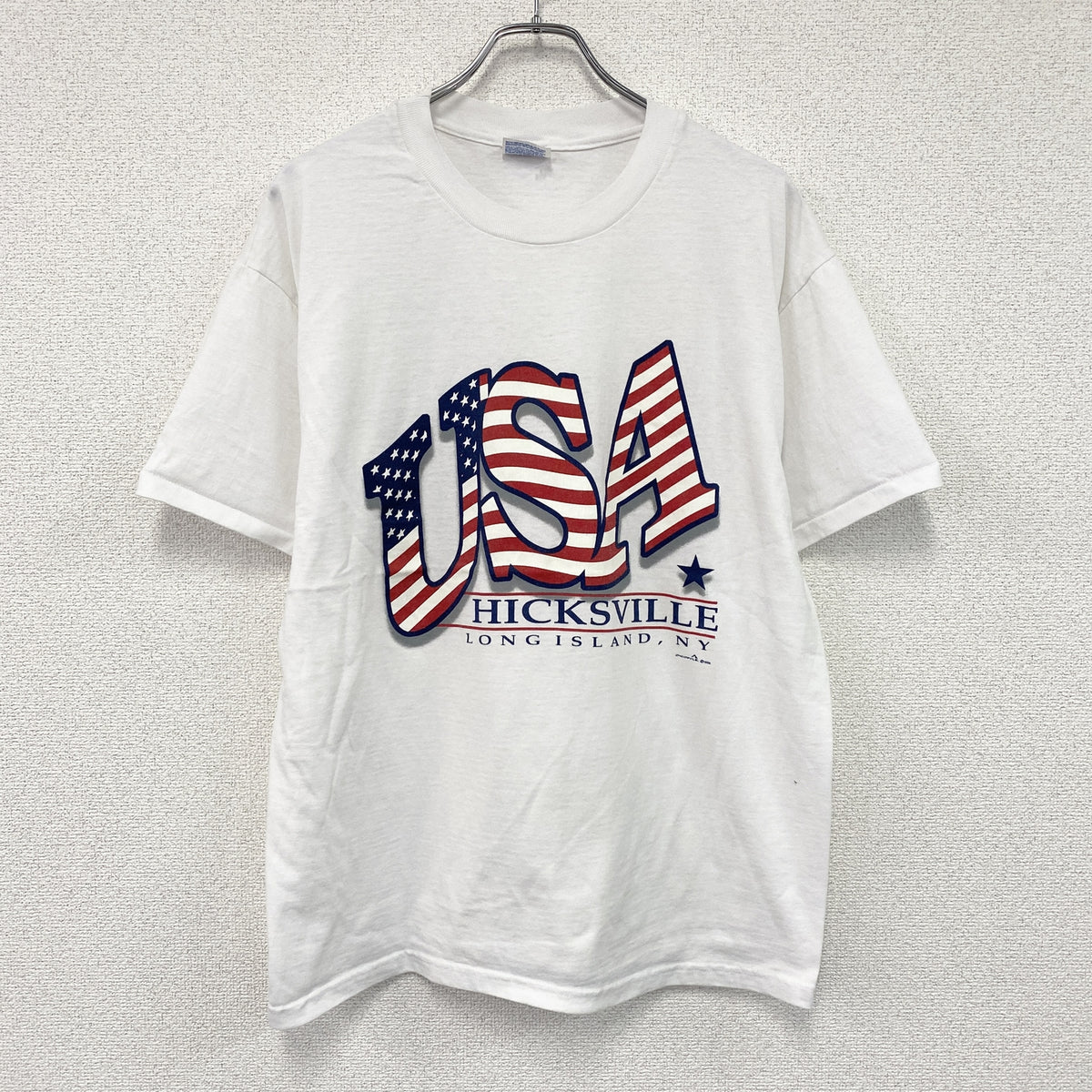 Hanes　ヘインズ　半袖プリントTシャツ　シングルステッチ　ヴィンテージ　白　ホワイト　Lサイズ カットソー メンズ コットン 古着