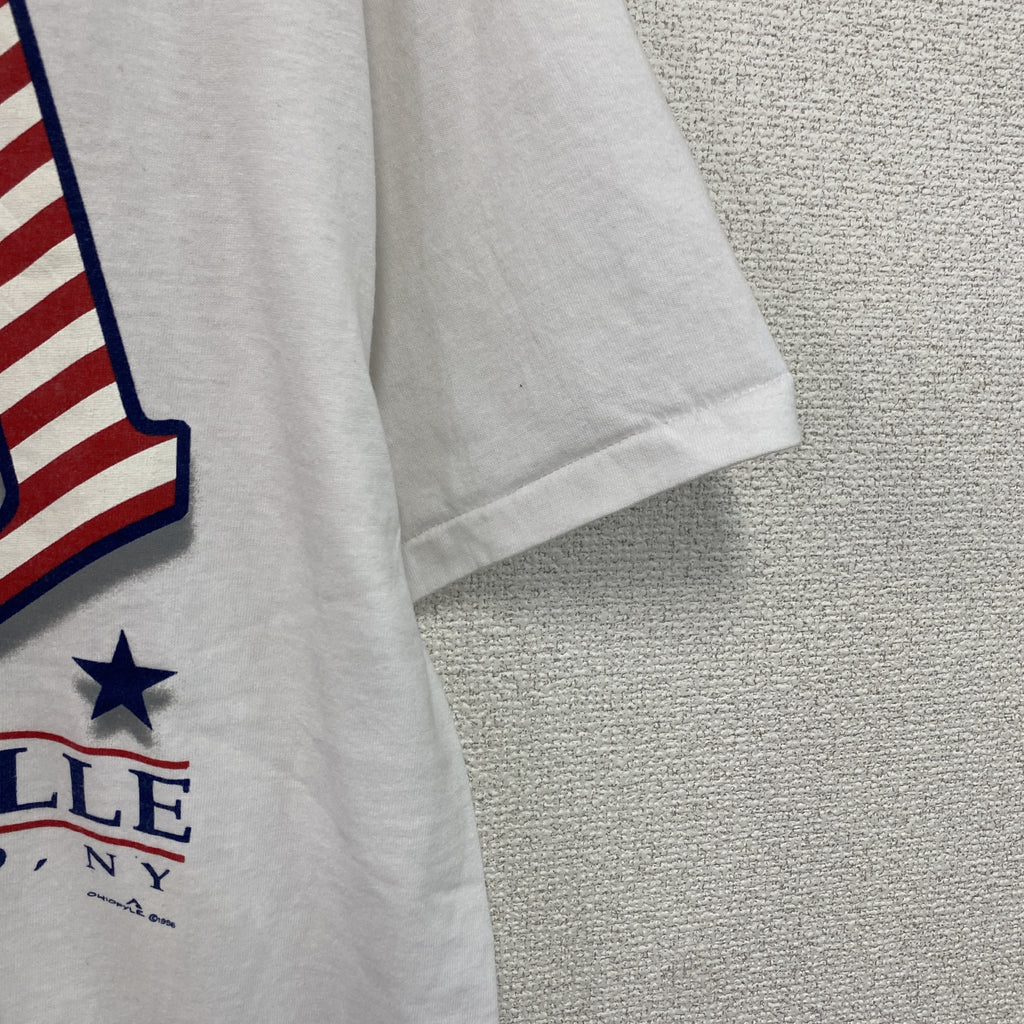 Hanes　ヘインズ　半袖プリントTシャツ　シングルステッチ　ヴィンテージ　白　ホワイト　Lサイズ カットソー メンズ コットン 古着
