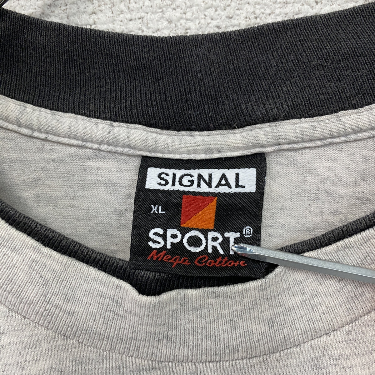 SIGNAL SPORTS　半袖プリントTシャツ　シングルステッチ　ヴィンテージ 　グレー　XLサイズ　古着