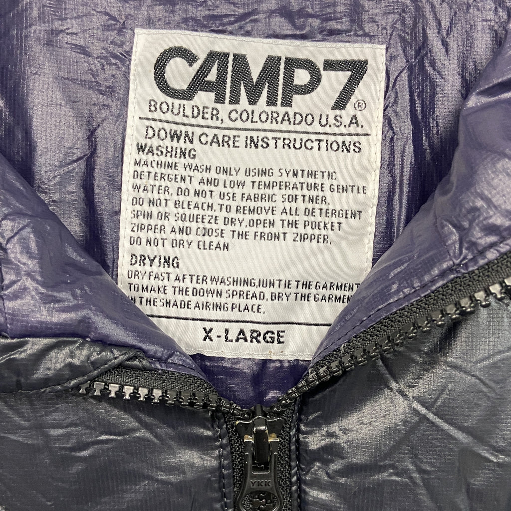 　70s～80s　CAMP7　キャンプセブン　ダウンジャケット　ダウン90％　ヴィンテージ　vintage　XLサイズ　紺　ネイビー　古着