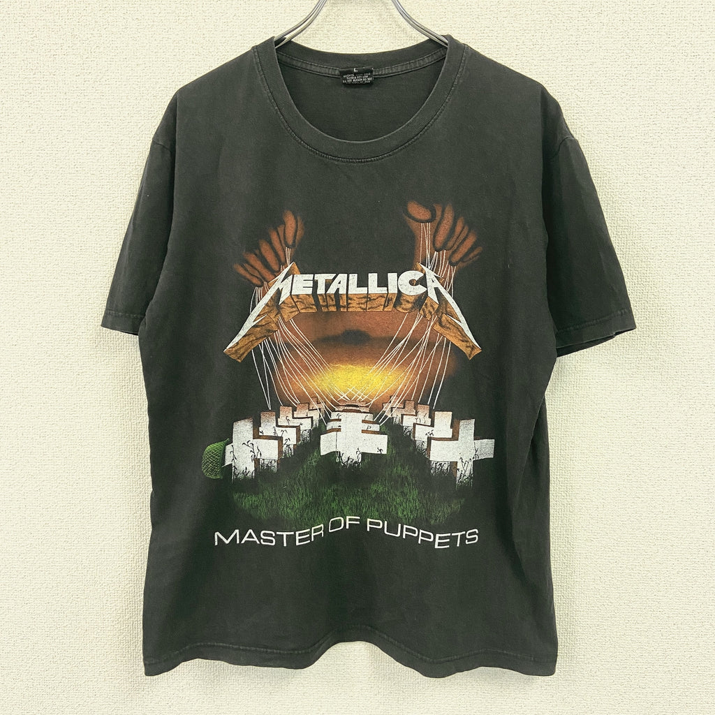 RED ROCK OF THE T-SHIRTS　半袖バンドプリントTシャツ　METALLICA　メタリカ　メタル・マスター　アルバムジャケット　黒　ブラック　Lサイズ　古着