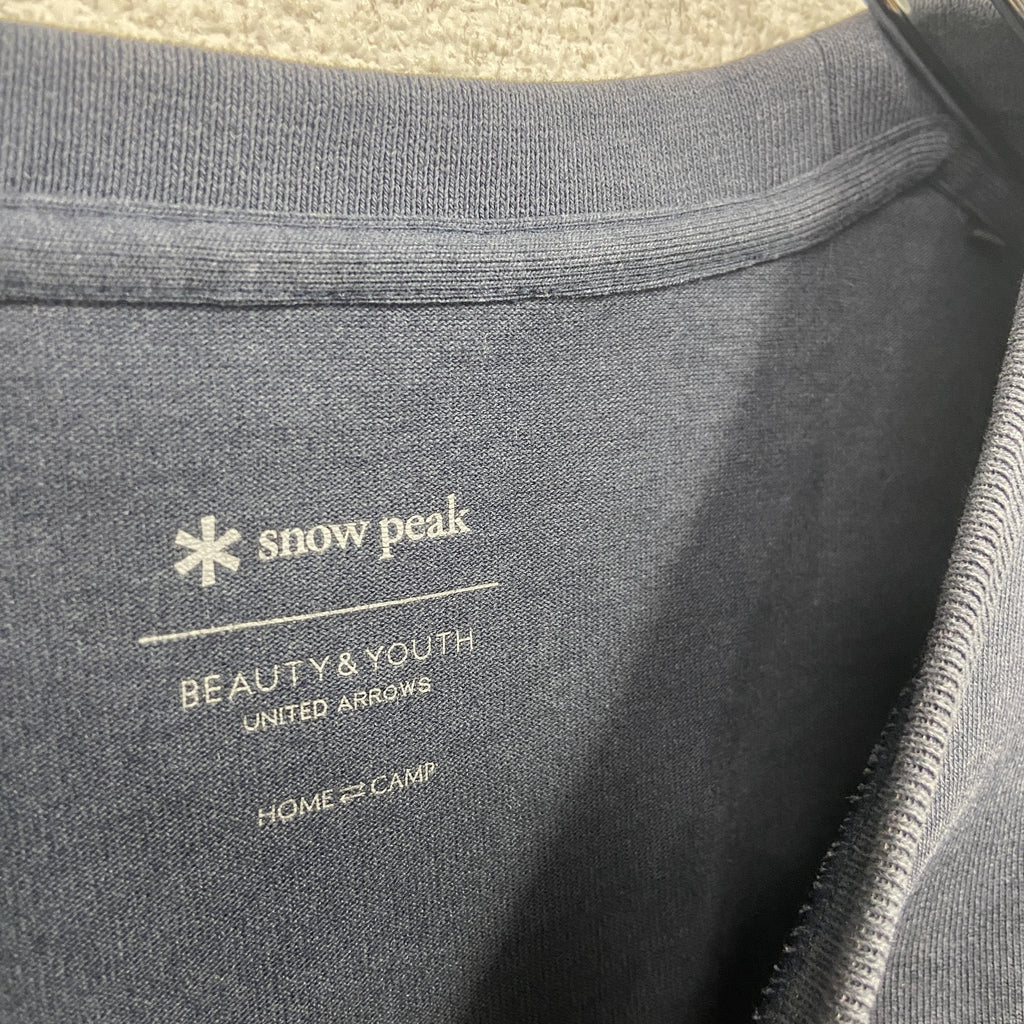snow peak　スノーピーク　BEAUTY&YOUTH UNITED ARROWS　ビューティ&ユースユナイテッドアローズ　半袖プリントTシャツ　黒　ブラック　古着