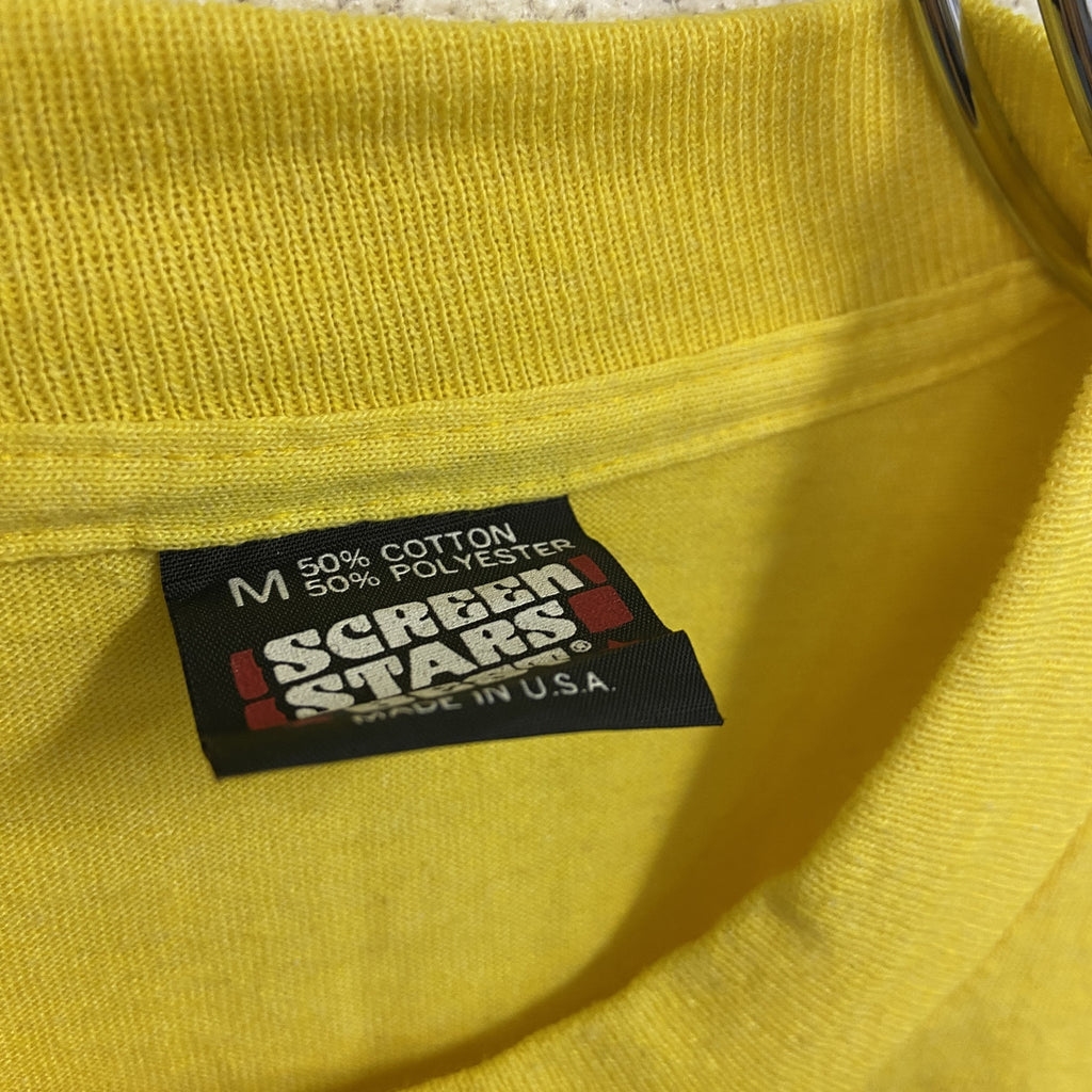 SCREEN STARS　スクリーンスターズ　半袖プリントTシャツ　シングルステッチ　ヴィンテージ　黄色　イエロー　Mサイズ　古着