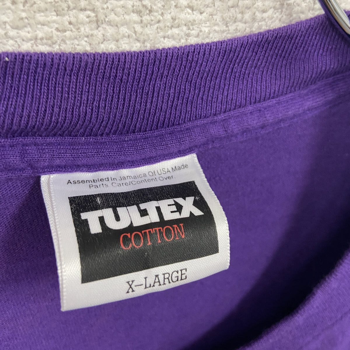 TULTEX　タルテックス　半袖プリントTシャツ　シングルステッチ　ヴィンテージ　紫　パープル　XLサイズ カットソー メンズ コットン 古着