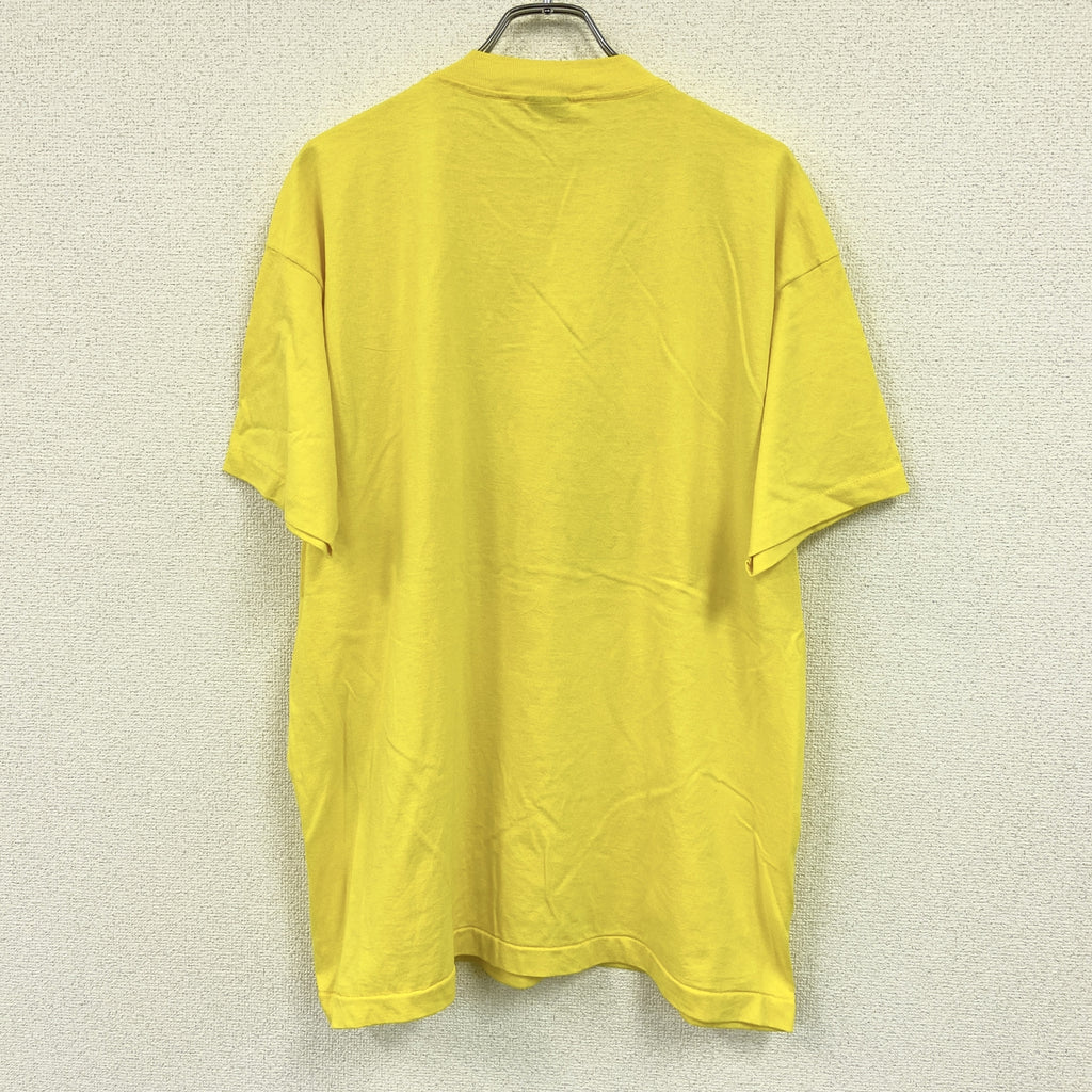 FRUIT OF THE LOOM　フルーツオブザルーム　半袖プリントTシャツ　シングルステッチ　ヴィンテージ　黄色　イエロー　XXLサイズ　古着
