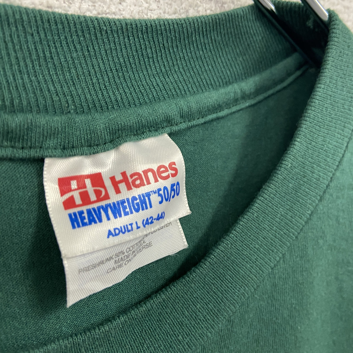 Hanes　ヘインズ　半袖プリントTシャツ　シングルステッチ　ヴィンテージ　緑　グリーン　Lサイズ　古着