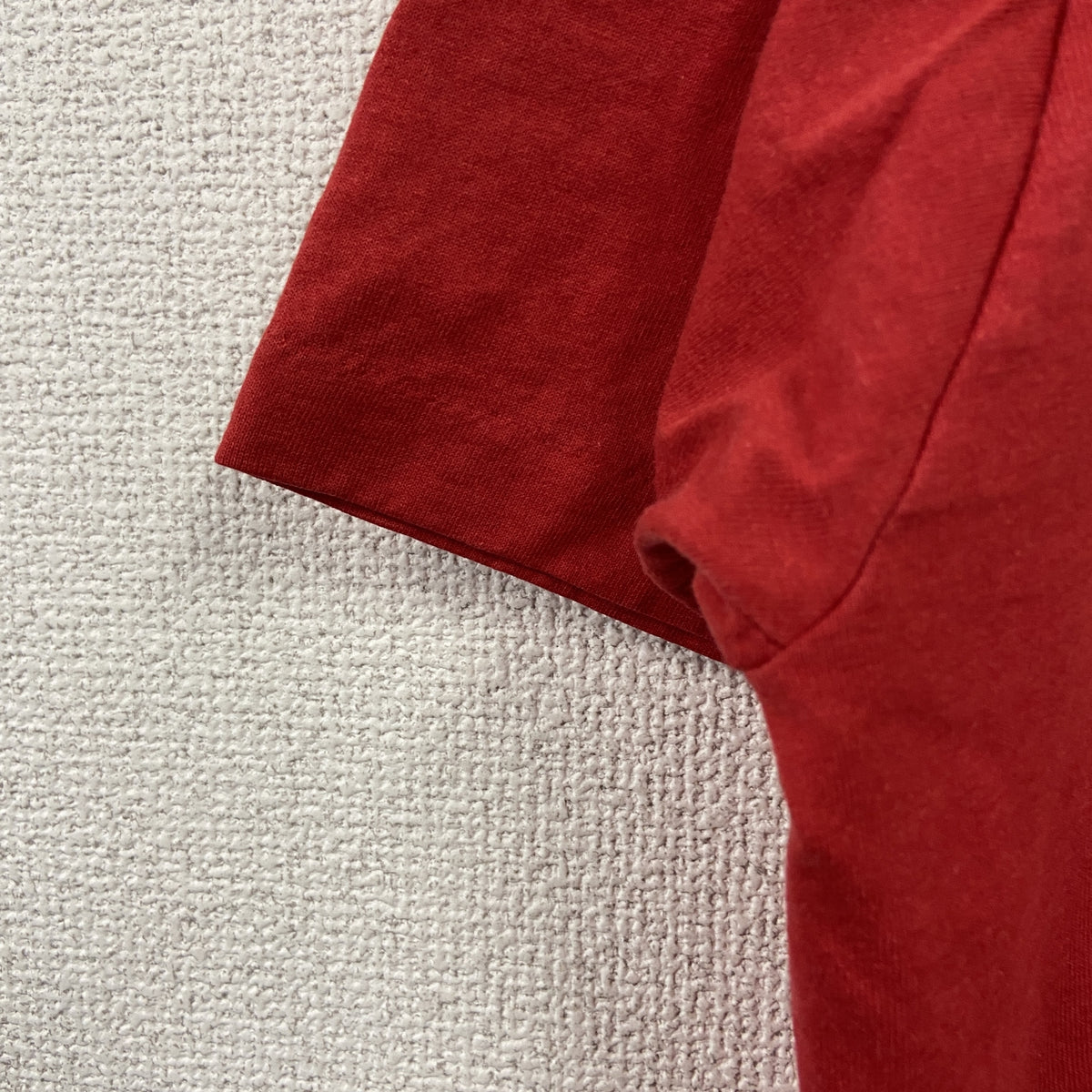 FRUIT OF THE LOOM　フルーツオブザルーム　半袖プリントTシャツ　シングルステッチ　ヴィンテージ　赤　レッド　Lサイズ　古着