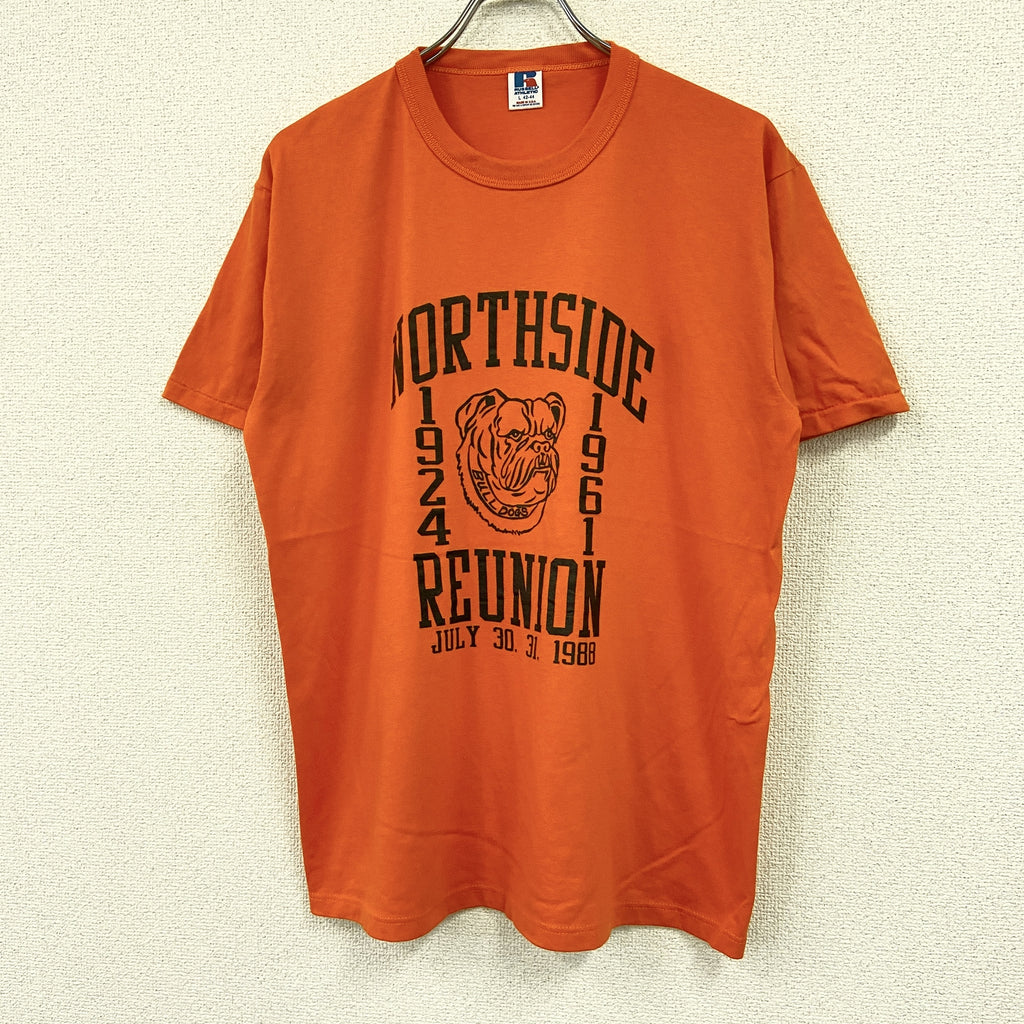 RUSSELL ATHLETIC　ラッセルアスレチック　半袖プリントTシャツ　オレンジ　Lサイズ　古着
