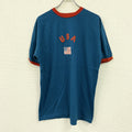 international　インターナショナル　半袖リンガーTシャツ　バイカラー　青　ブルー　赤　レッド　2XLサイズ　古着