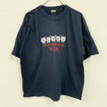 半袖プリントTシャツ　シングルステッチ　ヴィンテージ　紺　ネイビー カットソー メンズ 古着