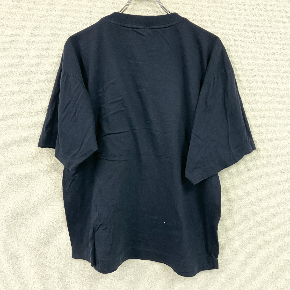 半袖プリントTシャツ　シングルステッチ　ヴィンテージ　紺　ネイビー カットソー メンズ 古着