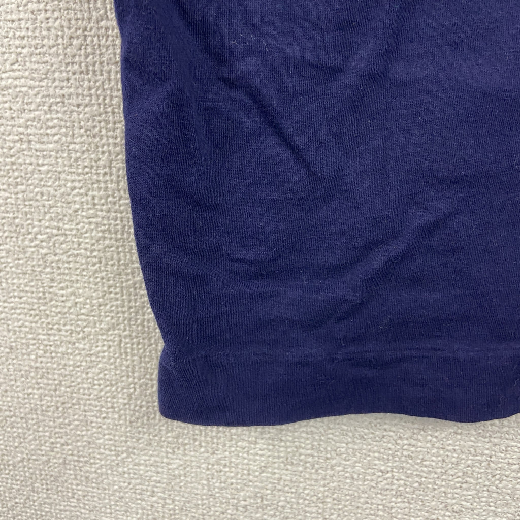 半袖プリントTシャツ　シングルステッチ　ヴィンテージ　紺　ネイビー カットソー メンズ 古着