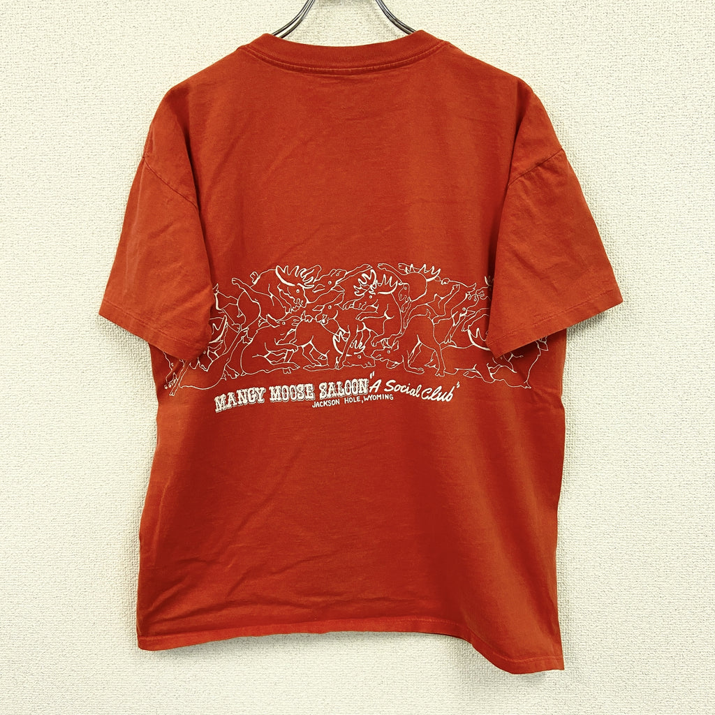 半袖プリントTシャツ　シングルステッチ　ヴィンテージ　赤　レッド　古着