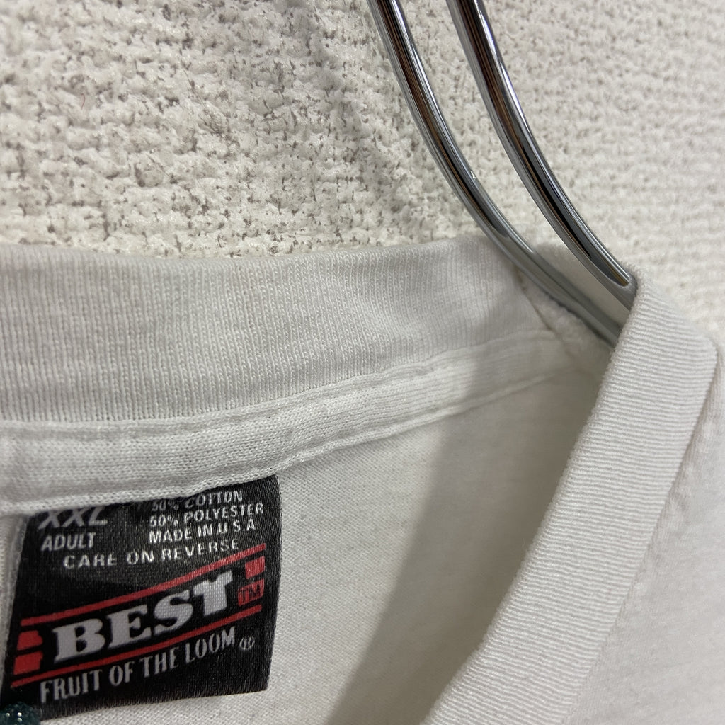 FRUIT OF THE LOOM　フルーツオブザルーム　半袖プリントTシャツ　シングルステッチ　ヴィンテージ　白　ホワイト　XXLサイズ　古着