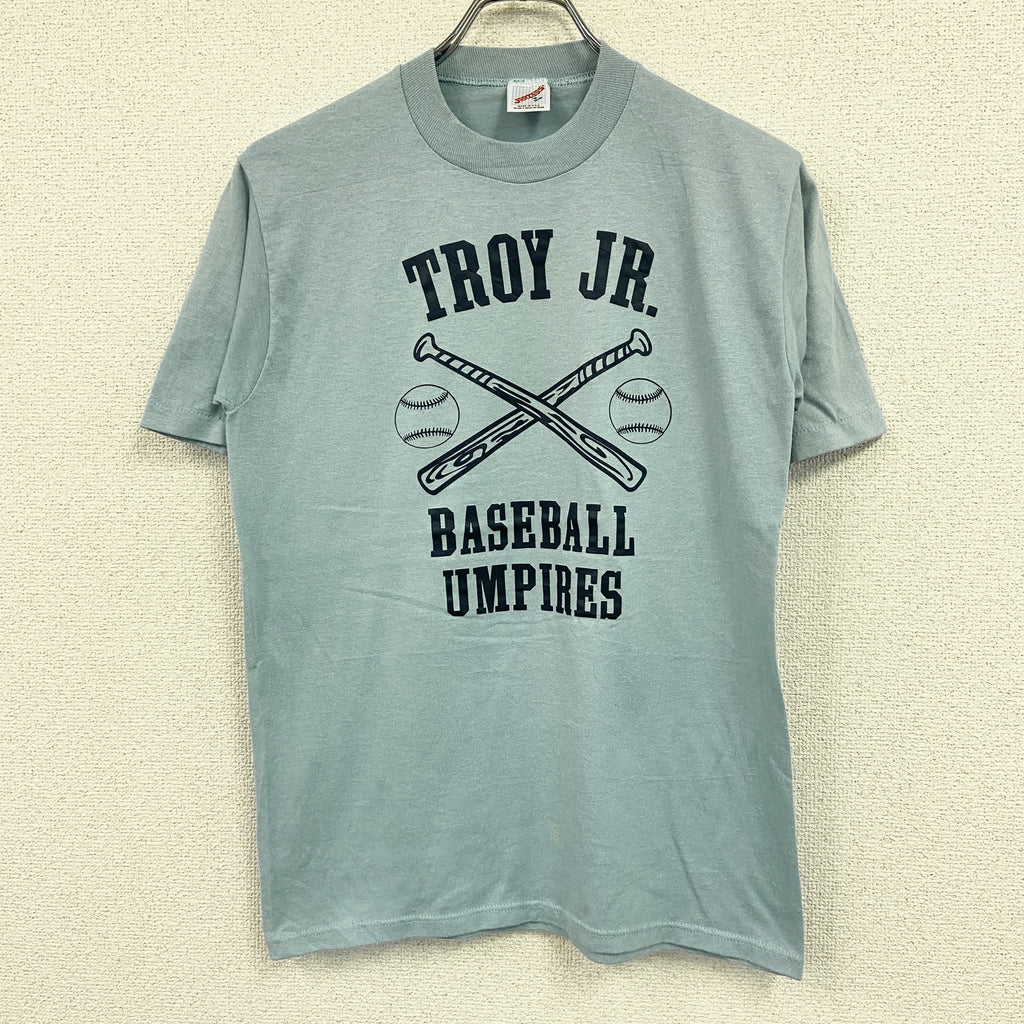 JERZEES　ジャージーズ　半袖プリントTシャツ　シングルステッチ　ヴィンテージ　青　ライトブルー　Mサイズ　古着