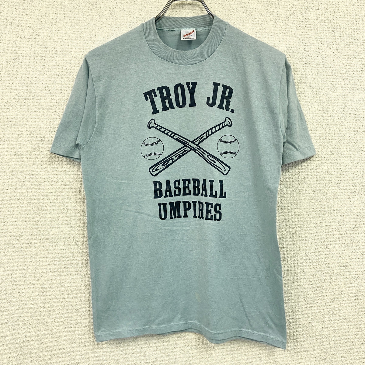 JERZEES　ジャージーズ　半袖プリントTシャツ　シングルステッチ　ヴィンテージ　青　ライトブルー　Mサイズ　古着