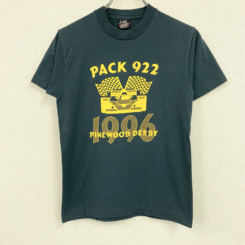 FRUIT OF THE LOOM　フルーツオブザルーム　半袖プリントTシャツ　シングルステッチ　ヴィンテージ　紺　ネイビー　Sサイズ　古着