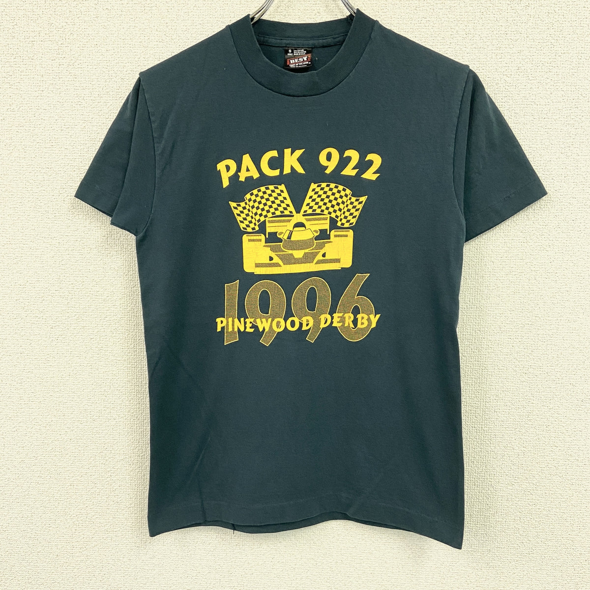 FRUIT OF THE LOOM　フルーツオブザルーム　半袖プリントTシャツ　シングルステッチ　ヴィンテージ　紺　ネイビー　Sサイズ　古着